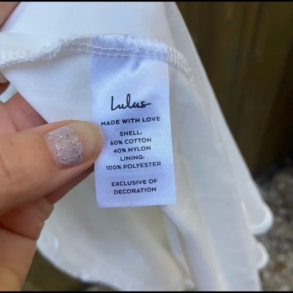 White Lace Puff Sleeve High Low Dress 🌿 - Picture 9 of 10